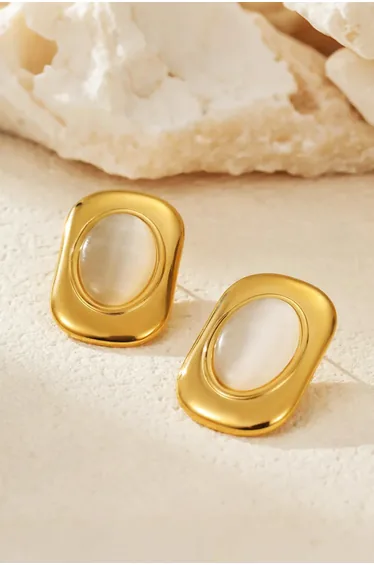 Oval Stone Statement Earring & Ring