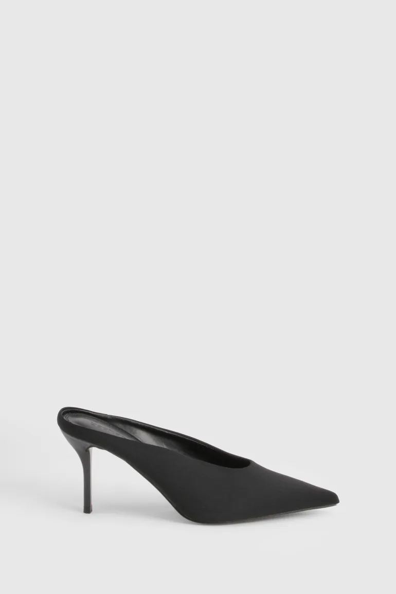 Pointed Mule Court Shoes - black - 1