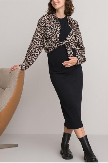 Sleeveless Midi Maternity Dress in Organic Cotton