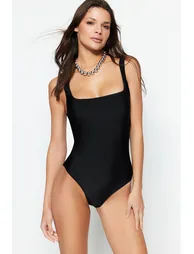 Swimsuit - Black - Plain - 1