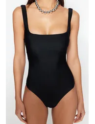 Swimsuit - Black - Plain - 2