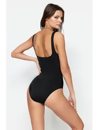 Swimsuit - Black - Plain - 3