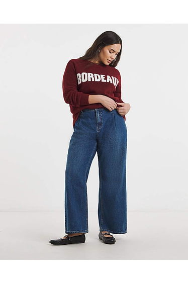 Slogan Knitted Crew Neck Jumper