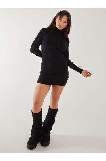Roll Neck Mini Dress