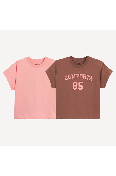 Set of 2 Short-Sleeved Crew Neck T-Shirts