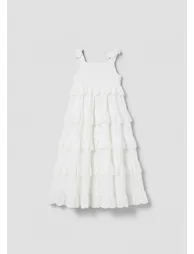 Yasmine Bow Strap Detail Tiered Midaxi Dress - 5