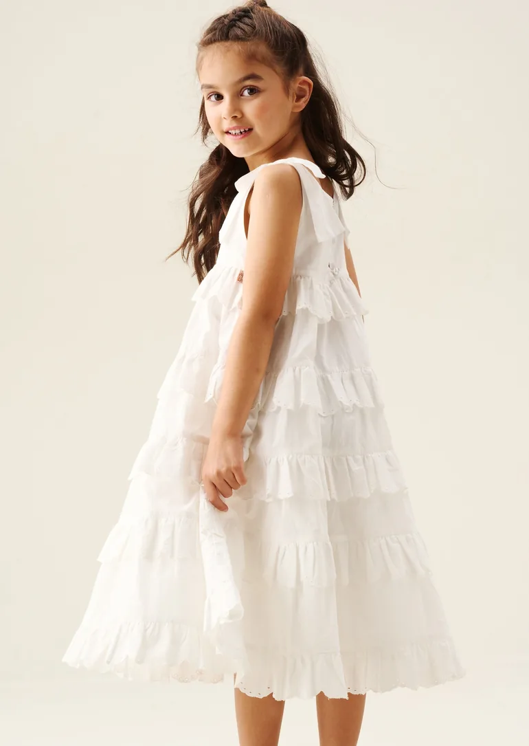 Yasmine Bow Strap Detail Tiered Midaxi Dress - 1