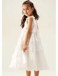 Yasmine Bow Strap Detail Tiered Midaxi Dress - 1