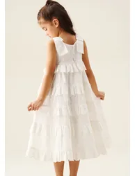 Yasmine Bow Strap Detail Tiered Midaxi Dress - 2