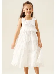 Yasmine Bow Strap Detail Tiered Midaxi Dress - 3