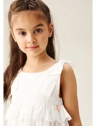 Yasmine Bow Strap Detail Tiered Midaxi Dress - 4