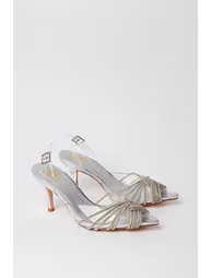Brooke Crystal Sling Back Court Shoes - 2