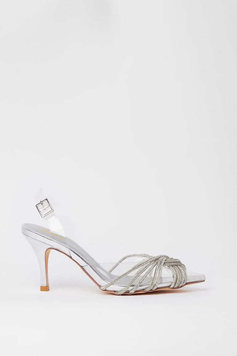 Brooke Crystal Sling Back Court Shoes - 1