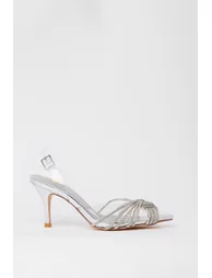 Brooke Crystal Sling Back Court Shoes - 1