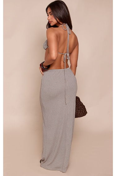 Petite Monochrome Gingham Low Rise Maxi Skirt Co-ord product thumbnail 3
