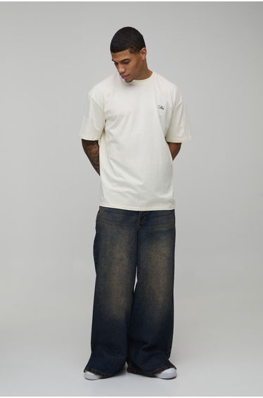 Oversized Kyoto Mountain Graphic T-shirt - ecru