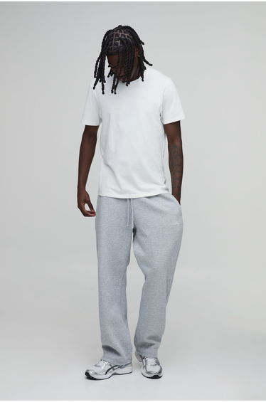 Basic Baggy Man Script Jogger - grey marl