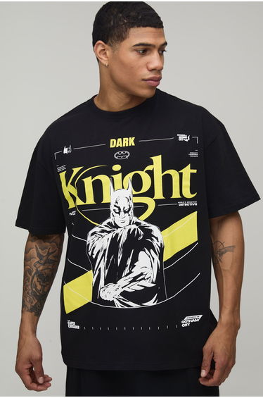 Dark Knight Oversized License Print T-shirt - black