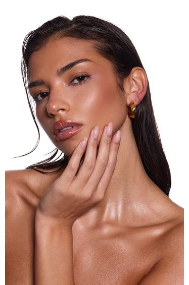 Gold Water Resistant Triple Layered Twist Hoop Earrings
