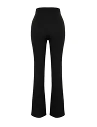 Black Flare Woven Trousers - 6