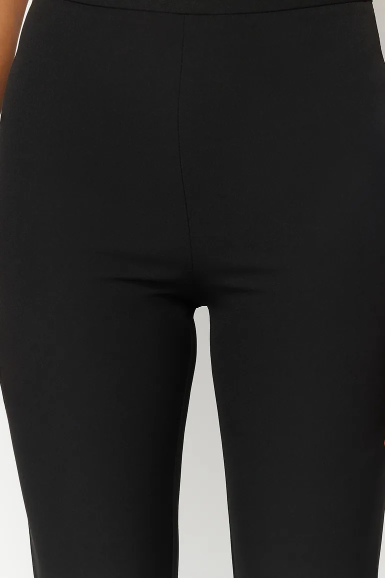 Black Flare Woven Trousers - 7