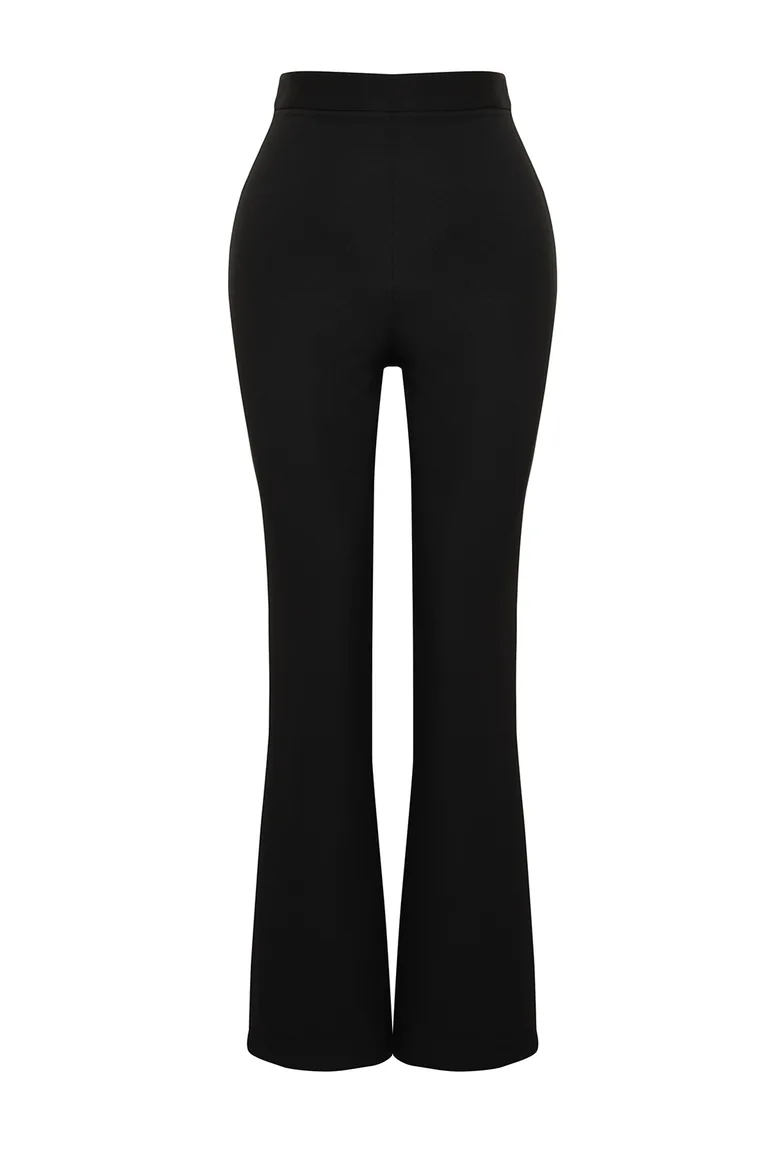 Black Flare Woven Trousers - 5