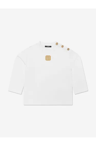 Balmain Kids Logo Sweatshirt in White