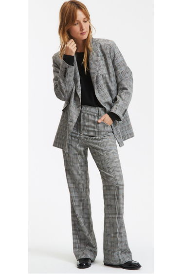 Flared Trousers in Prince of Wales Check, Length 30.5"