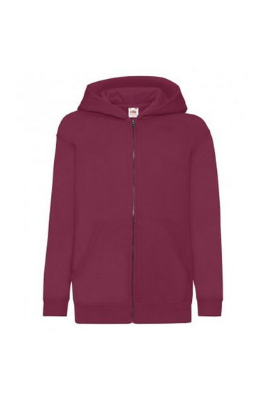 Fruit Of The Loom Childrens/Kids Hooded Sweatshirt - Burgundy