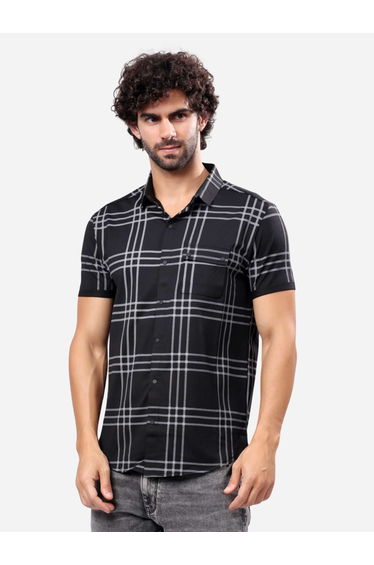 Checked Short Sleeve Regular Fit Shirt