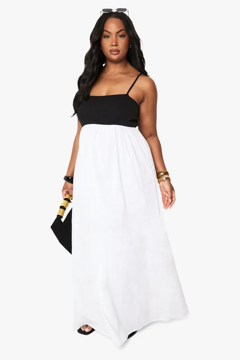 knee length dresses for ladies Boohoo Women's Red Maxi Dress | Deep Plunge, Tie Waist, Flutter Sleeves