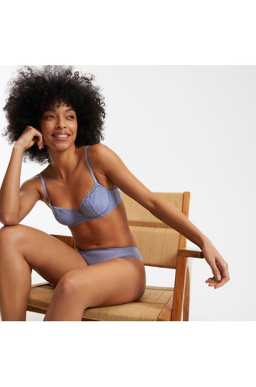 Alix Full Cup Bra in Flocked Tulle