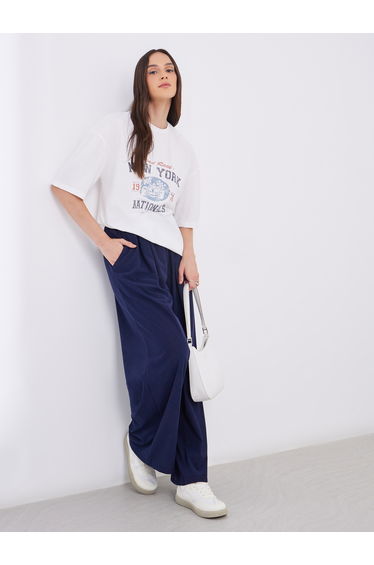 Women Off White Graphic Print Short Sleeve Oversized T-Shirt
