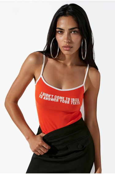 BUSEM Printed Fitted Cami Tank Top