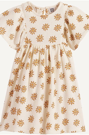 Sun Print Short Sleeve Dress