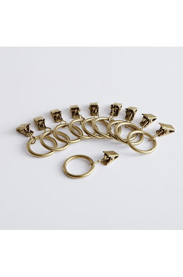 Onega Set of 10 Curtain Rings with Clips