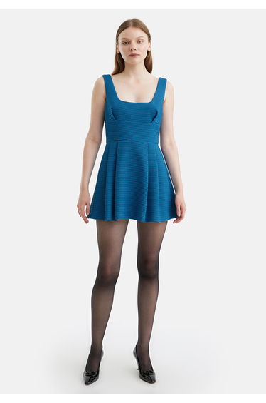 Pleat Detailed Mini Dress