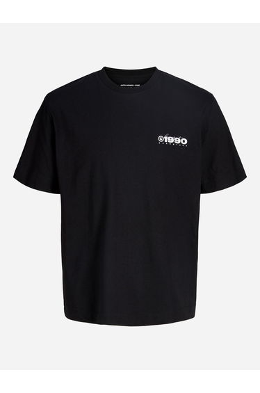 Black Back Graphic Print Crew Neck T-Shirt