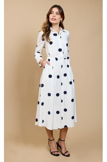 Spot Print Midaxi Shirt Dress by Vicky Pattison