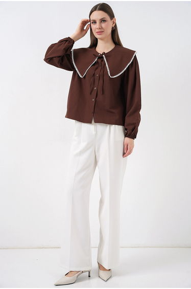 BDART Poplin Baby Collar Shirt with Bow