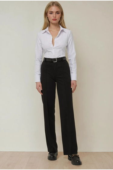 Straight Leg Pants with Stitch Detailed
