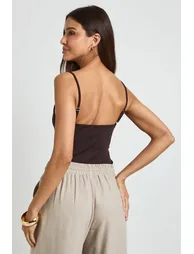Premium Stretch Contour Strappy Bodysuit - chocolate - 1