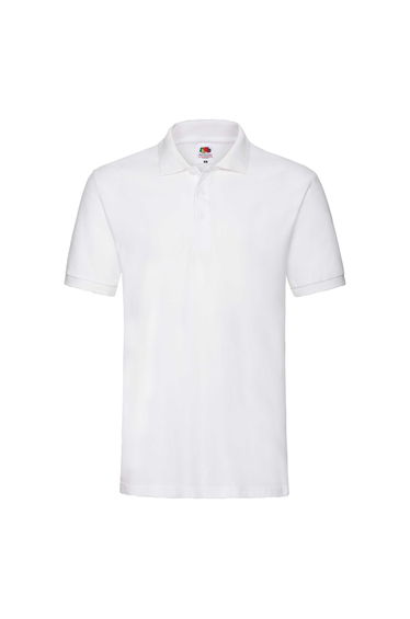 Fruit Of The Loom Premium Mens Short Sleeve Polo Shirt - White