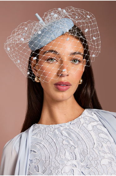 Lisa Tan Lace And Net Detail Pillbox Fascinator