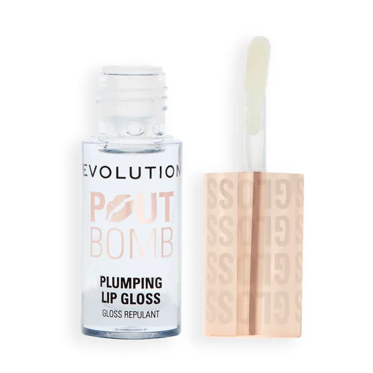 Revolution Pout Bomb Plumping Lip Gloss Glaze Clear Mini