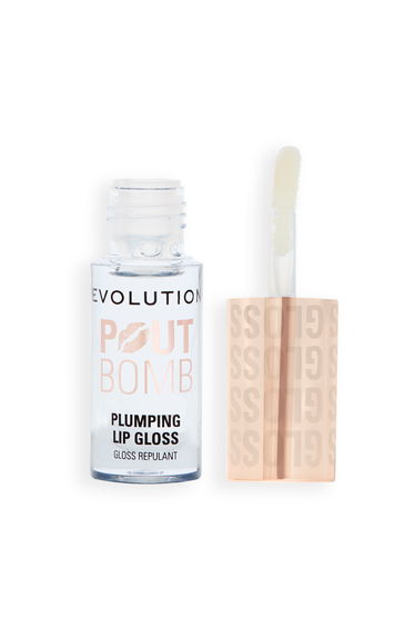 Revolution Pout Bomb Plumping Lip Gloss Glaze Clear Mini