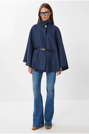ISTANBUL Textured Belted Pancho