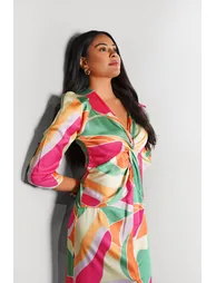 Multicolor Printed Dress - 1