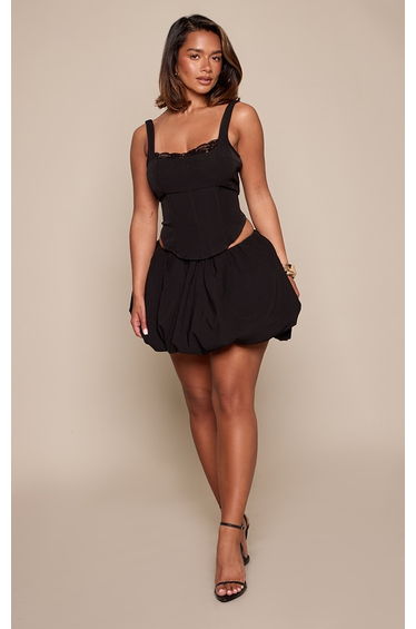 Shape Black Lace Trim Corset Top
