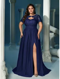 QOQ Elegant Temperament Plus Size Bridesmaid Dresses Women Formal Dress - 2